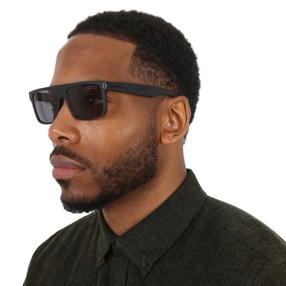 Tom Ford Women Sunglasses Black Smoke Polarized Rectangle FT0999-N/S 02D NEW